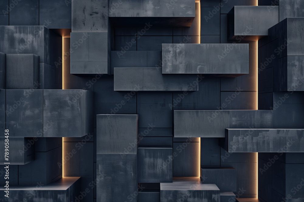 Poster Abstract 3d pattern. Brutalist style. Background image. Created with Generative AI technology.