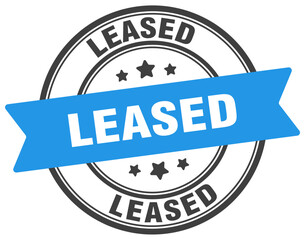 leased stamp. leased label on transparent background. round sign