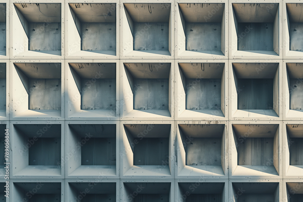 Poster Abstract 3d pattern. Brutalist style. Background image. Created with Generative AI technology.