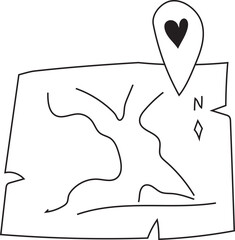 Hand drawn map on a transparent background.
