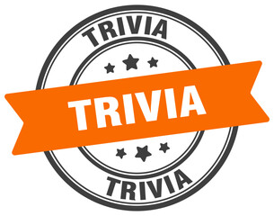 trivia stamp. trivia label on transparent background. round sign