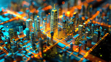 Holographic cityscapes glow technology