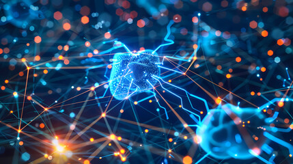AI concept with interconnected neural networks