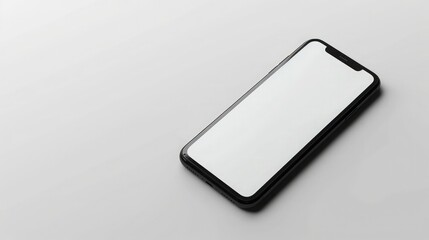 3d rendering, single mock up image of new generation full screen smart phone with white blank screen template, isolated on white background,Modern Smartphone with Blank Screen