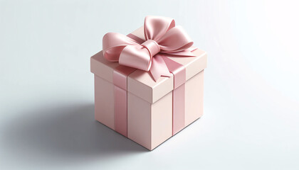 Obraz premium pink gift box with ribbon