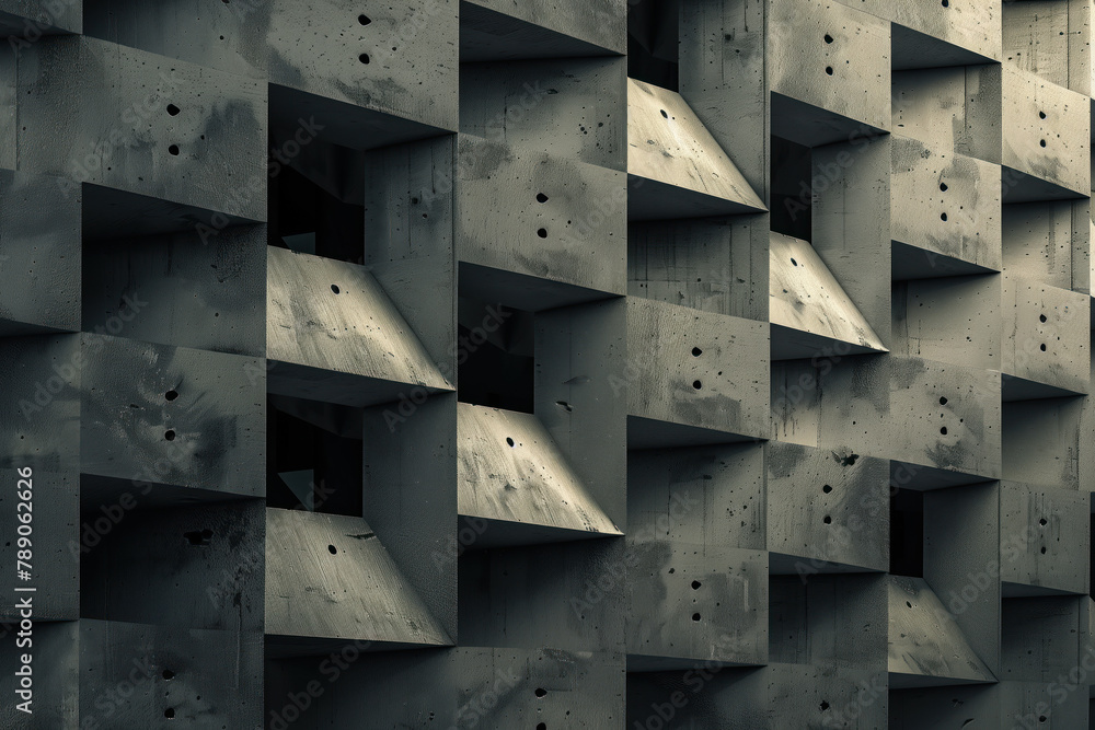 Poster abstract 3d pattern. brutalist style. background image. created with generative ai technology.