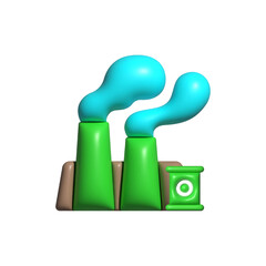 Air pollution 3d vector icon. Air, pollution, 3d, icon, contamination, smog, environment, atmosphere, emissions, toxic, smoke, industrial on white background vector. Air pollution vector 3D icon.