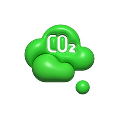 Сo2, carbon dioxide emissions 3d vector icon. Gas, climate, pollution, change, global, warming, footprint, atmosphere on white background vector. Сo2, carbon dioxide emissions vector 3D icon.