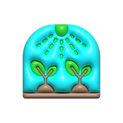 Greenhouse plants vector icon. Greenhouse, plants, 3d, icon, gardening, botanical, horticulture, plant, growth, indoor, agriculture on white background vector. Greenhouse plants vector 3D icon.
