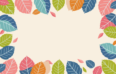 Flat Design of Summer Leaf Frame Background with Copy Space in the Middle