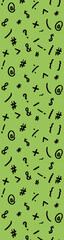 pattern with the image of keyboard symbols. Punctuation marks. Template for applying to the surface. pea background. Vertical image. Vertical banner for insertion into site.