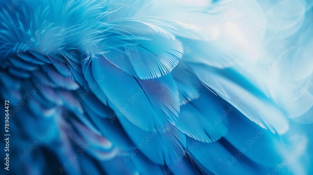 Poster blue feather pigeon macro photo texture or background : generative ai