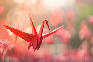Close-up image of origami crane. . - Powered by Adobe