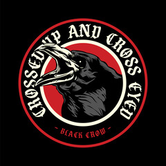 vector black crow design for t shirt or your brand