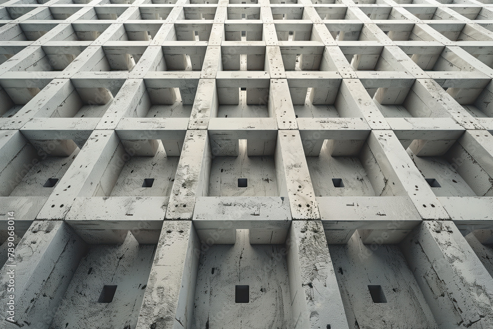 Poster abstract 3d pattern. brutalist building facade. background image. created with generative ai technol