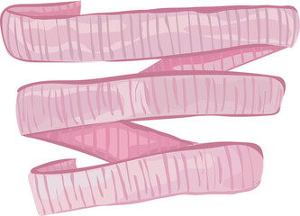 Pink ribbon illustration on transparent background.
