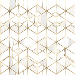 Abstract simple geometric vector seamless pattern with gold line texture on white background. Light modern simple wallpaper, bright tile backdrop, monochrome graphic element