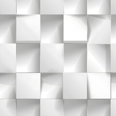 Abstract seamless white and grey square 3D pattern background. Modern geometric texture design. Vector illustration