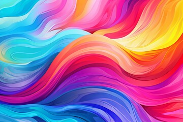 Fototapeta premium Fluid Color Wave Spectrum Illustrations: Vibrant LGBTQ+ Pride Event Art