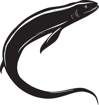 recommend clip art: Eel silhouette vector black on white background