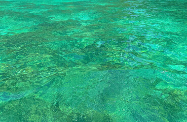 Fototapeta na wymiar Close-up with clear turquoise water