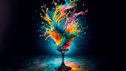 Cocktail explosion in a glass