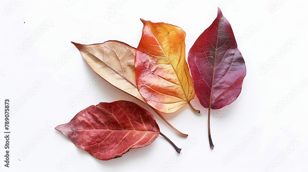 Aufkleber autumn creative composition dried leaves on white background fall concept autumn background flat lay