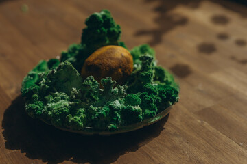 lemon with mold and moss