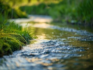 Fototapeta premium River's Serenity: Along the winding river