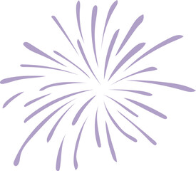 Fireworks illustration on transparent background.
