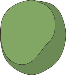 Avocado cartoon illustration on transparent background.
