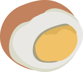 Boiled eggs cartoon illustration on transparent background.
