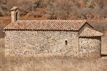 Santa Margarida chapel in La Garrotxa volcanic area. Catalunya, Spain