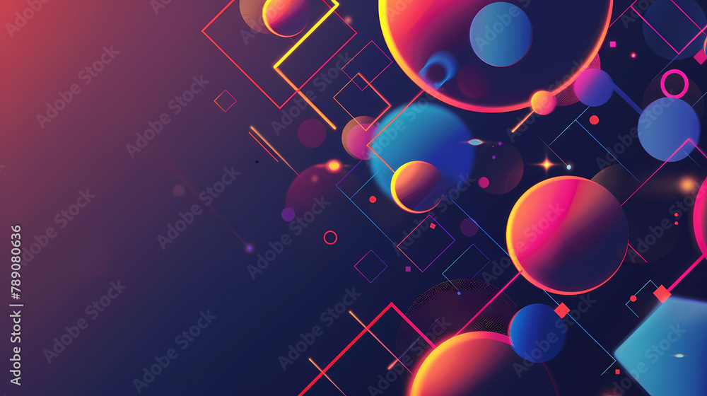 Aufkleber Dynamic Geometric Shapes Represent Data Flow