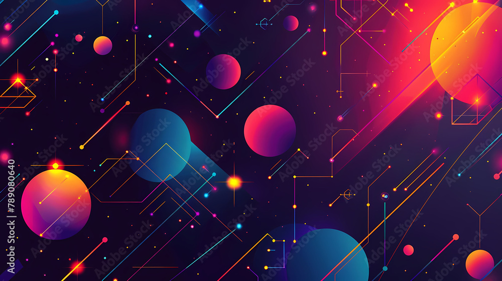 Aufkleber dynamic geometric shapes represent data flow