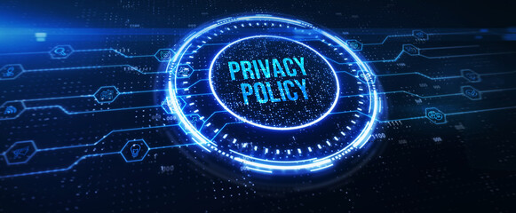 Data protection Cyber Security Privacy Business Internet Technology Concept. 3d illustration - obrazy, fototapety, plakaty