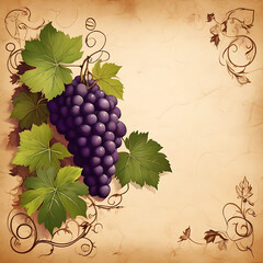 grape on parchment paper background