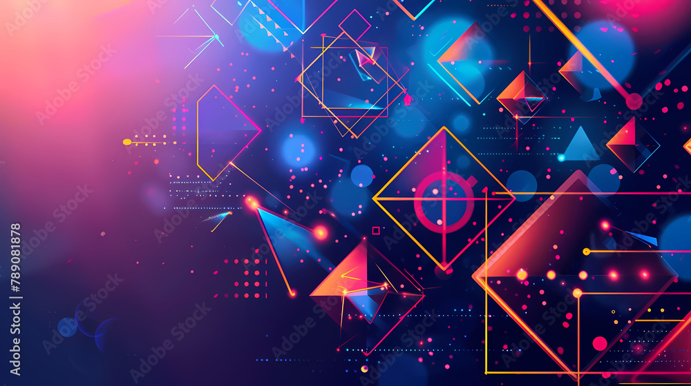 Aufkleber Dynamic Geometric Shapes Represent Data Flow