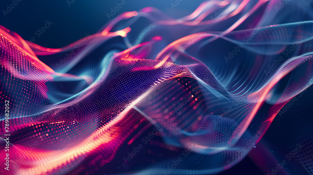 Aufkleber Dynamic Geometric Shapes Represent Data Flow
