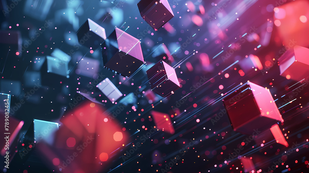 Aufkleber Dynamic Geometric Shapes Represent Data Flow