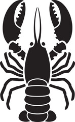 Lobster silhouette vector black on white background