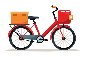 Fototapeta premium delivery bike on isolate white background