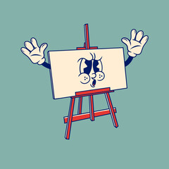 Retro character design from easel painting