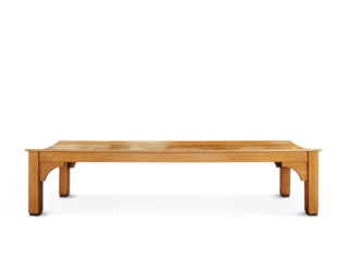 Long wooden chair PNG transparent