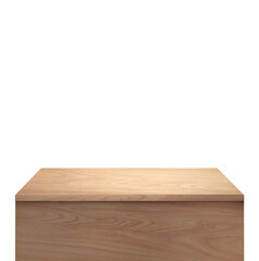 empty wooden table front view isolated PNG transparent.