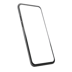 modern smart phone blank screen floating isolate on transparency background PNG