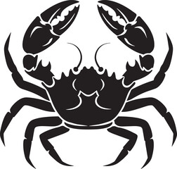 crab silhouette vector black on white background
