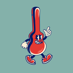 Retro character design of the guitar case