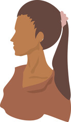 Abstract woman art illustration on transparent background.
