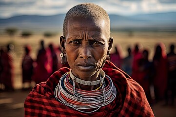 Portrait of a Maasai woman in Kenya